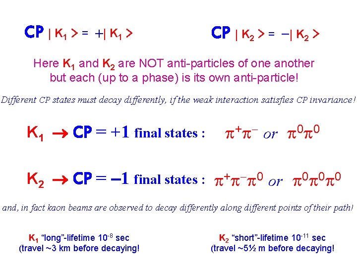 CP | K 1 > = + | K 1 > CP | K