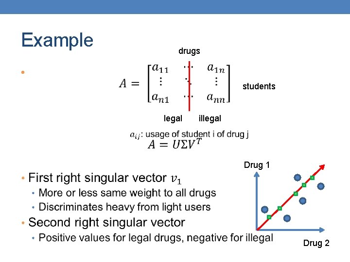 Example drugs • students legal illegal Drug 1 Drug 2 