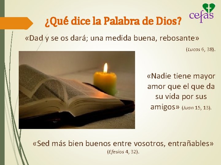 ¿Qué dice la Palabra de Dios? «Dad y se os dará; una medida buena,