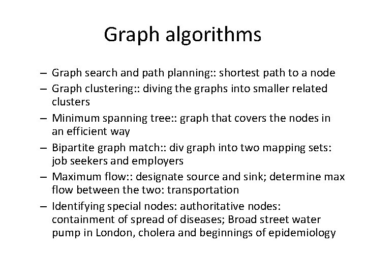 Graph algorithms – Graph search and path planning: : shortest path to a node