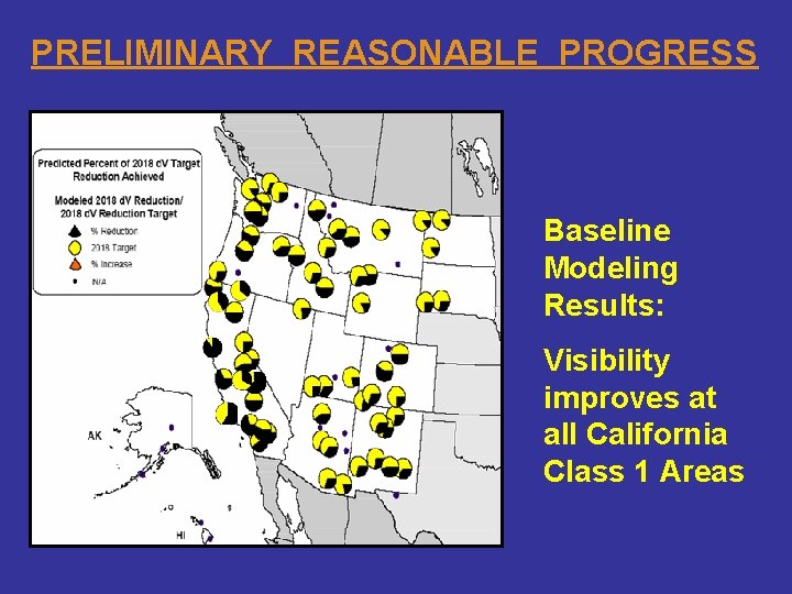 PRELIMINARY REASONABLE PROGRESS Baseline Modeling Results: Visibility improves at all California Class 1 Areas