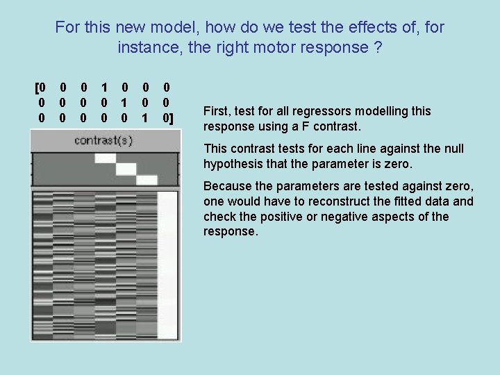 For this new model, how do we test the effects of, for instance, the