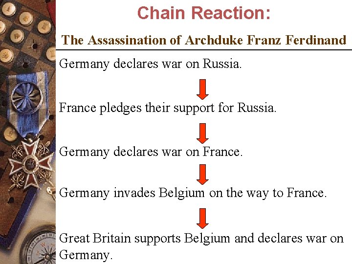 Chain Reaction: The Assassination of Archduke Franz Ferdinand Germany declares war on Russia. France