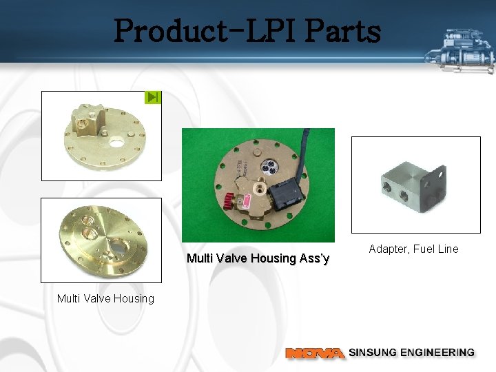 Product-LPI Parts Multi Valve Housing Ass’y Multi Valve Housing Adapter, Fuel Line 