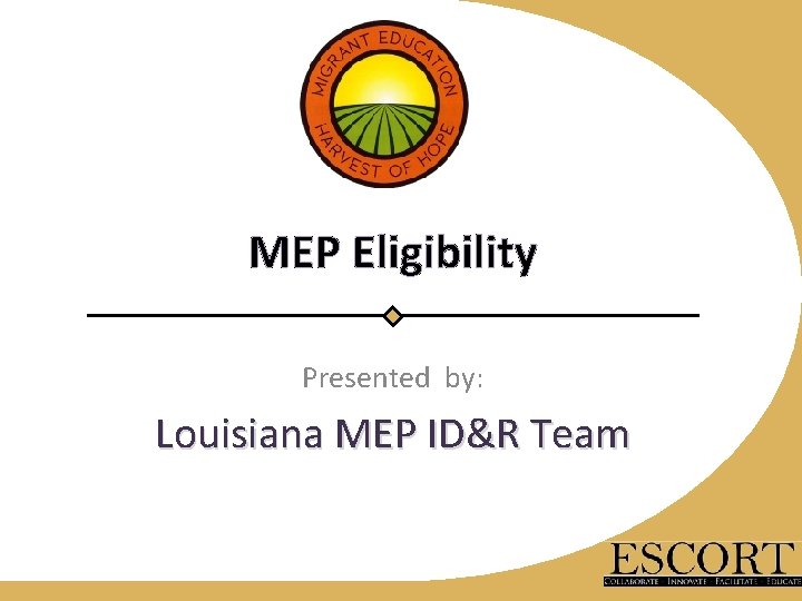 MEP Eligibility Presented by: Louisiana MEP ID&R Team 