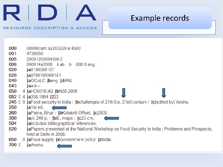 Example records 