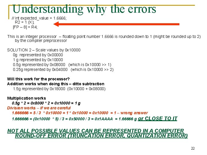 Understanding why the errors // int expected_value = 1. 6666; R 2 = 1 Understanding why the errors // int expected_value = 1. 6666; R 2 = 1
