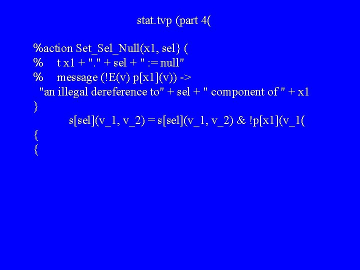 stat. tvp (part 4( %action Set_Sel_Null(x 1, sel} ( % t x 1 +