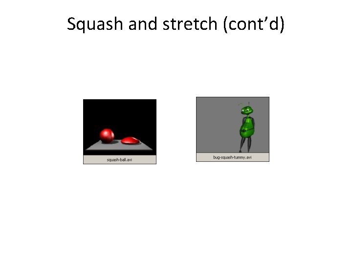 Squash and stretch (cont’d) 