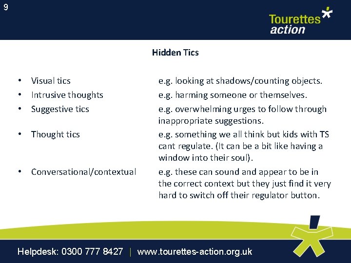 Visual Tics Understanding Tourette Syndrome TS In Schools Teacher workshop