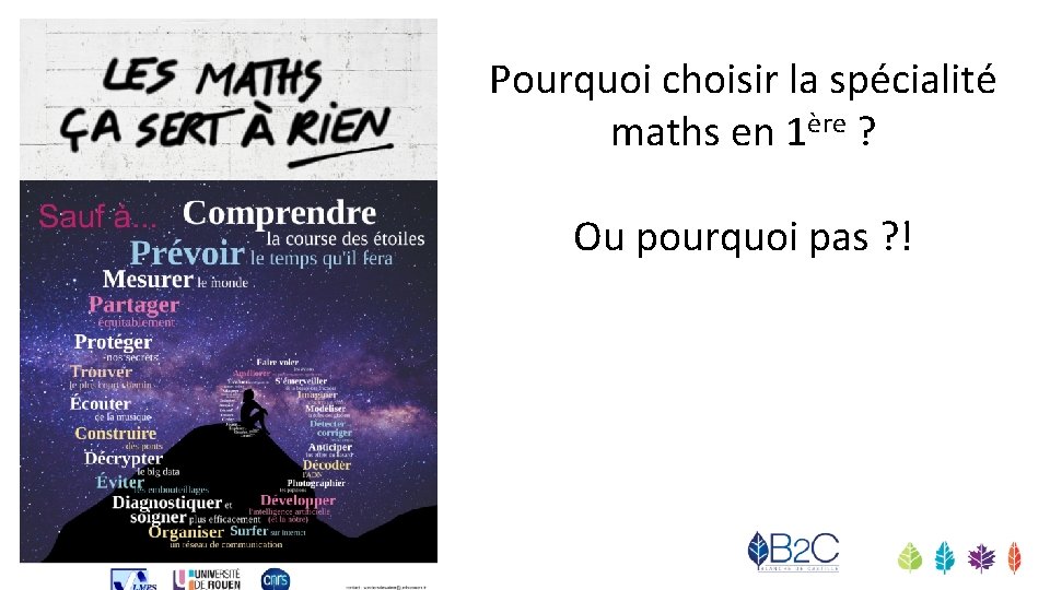 Pourquoi choisir la spécialité maths en 1ère ? Ou pourquoi pas ? ! 