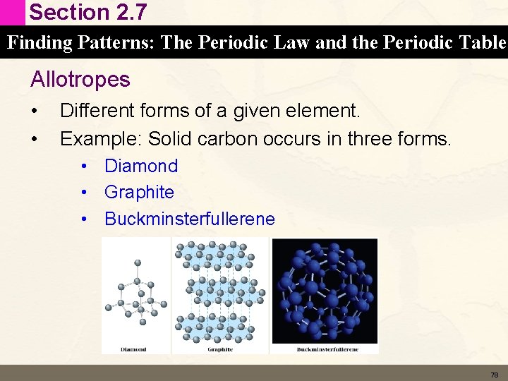 Section 2. 7 Finding Patterns: The Periodic Law and the Periodic Table Allotropes •
