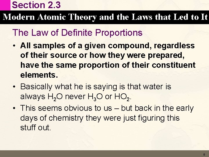 Section 2. 3 Modern Atomic Theory and the Laws that Led to It The