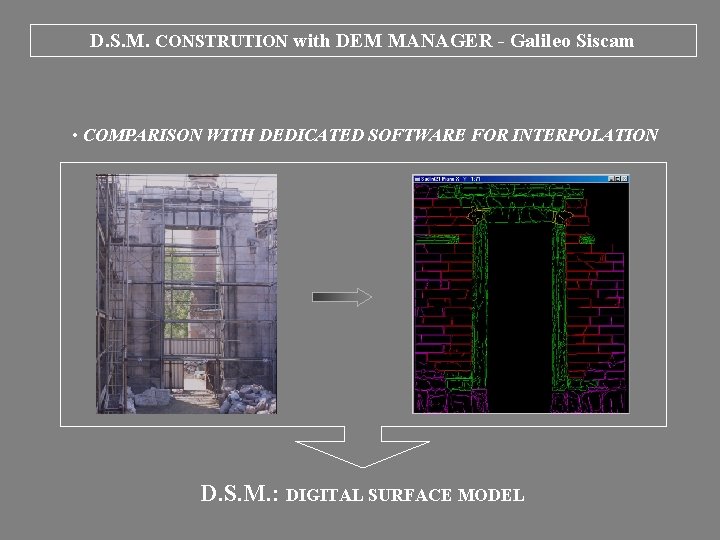 D. S. M. CONSTRUTION with DEM MANAGER - Galileo Siscam • COMPARISON WITH DEDICATED