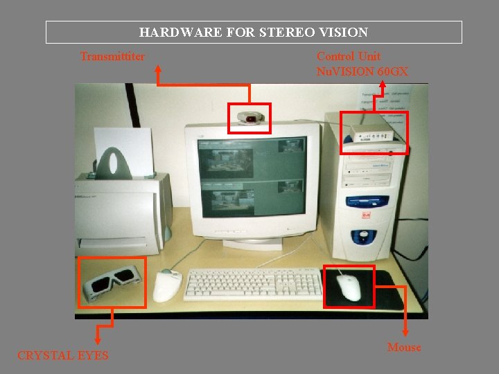HARDWARE FOR STEREO VISION Transmittiter CRYSTAL EYES Control Unit Nu. VISION 60 GX Mouse
