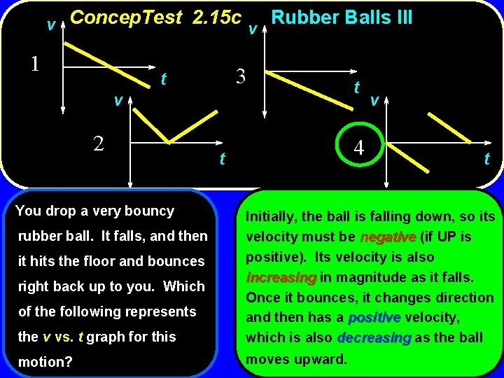 v Concep. Test 2. 15 c v Rubber Balls III 1 3 t v