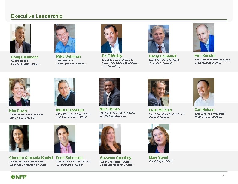 Executive Leadership Doug Hammond Chairman and Chief Executive Officer Kim Davis Chief Diversity and