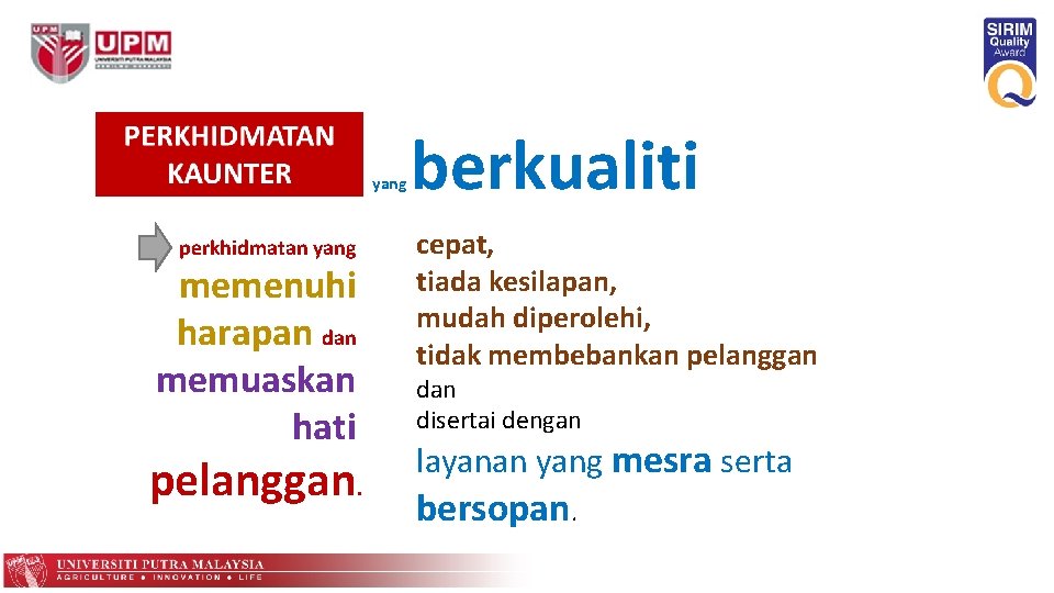 yang perkhidmatan yang memenuhi harapan dan memuaskan hati pelanggan. berkualiti cepat, tiada kesilapan, mudah