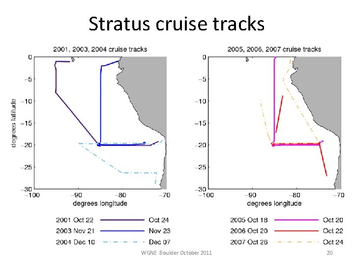 Stratus cruise tracks WGNE Boulder October 2011 20 