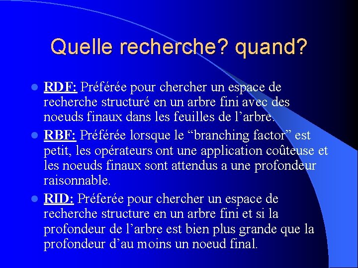 Quelle recherche? quand? RDF: Préférée pour cher un espace de recherche structuré en un