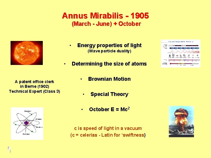 Annus Mirabilis - 1905 (March - June) + October • Energy properties of light