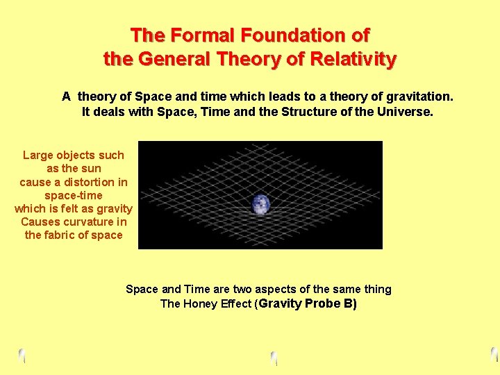 The Formal Foundation of the General Theory of Relativity A theory of Space and