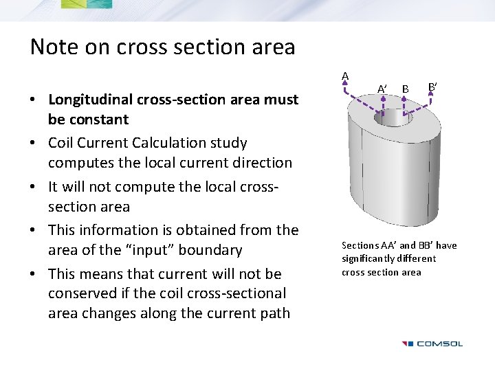 Note on cross section area A • Longitudinal cross-section area must be constant •