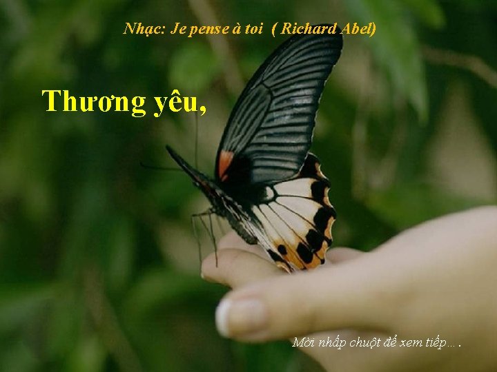 Nhạc: Je pense à toi ( Richard Abel) Thương yêu, Mời nhấp chuột để