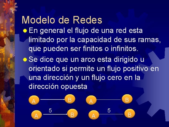 Modelo de Redes ® En general el flujo de una red esta limitado por