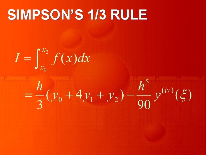 SIMPSON’S 1/3 RULE 