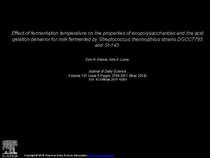 Effect of fermentation temperature on the properties of