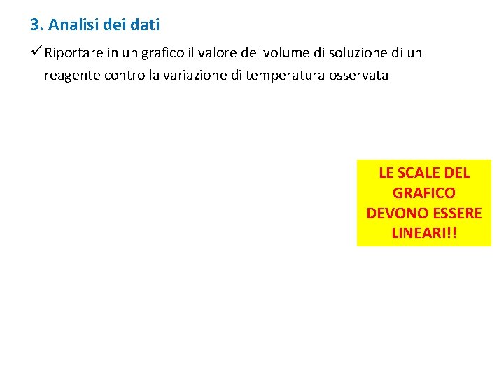 3. Analisi dei dati ü Riportare in un grafico il valore del volume di