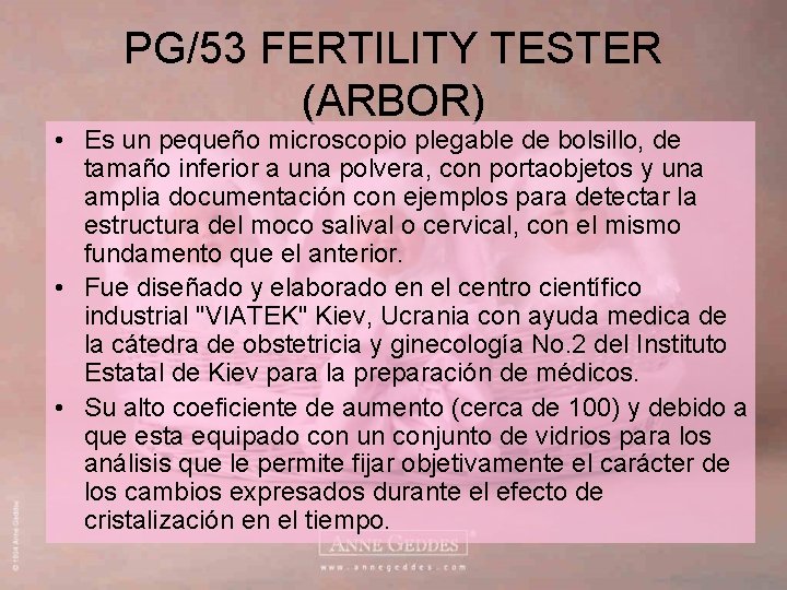 PG/53 FERTILITY TESTER (ARBOR) • Es un pequeño microscopio plegable de bolsillo, de tamaño