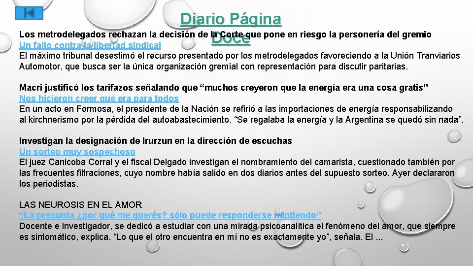 Diario Página Los metrodelegados rechazan la decisión de la Corte que pone en riesgo