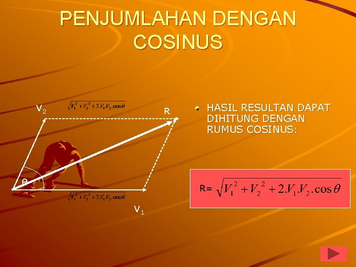 PENJUMLAHAN DENGAN COSINUS V 2 R θ HASIL RESULTAN DAPAT DIHITUNG DENGAN RUMUS COSINUS: