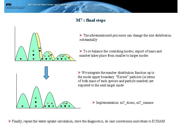 M 7 : final steps Ø The aforementioned processes can change the size distribution