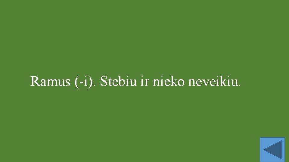 Ramus (-i). Stebiu ir nieko neveikiu. 