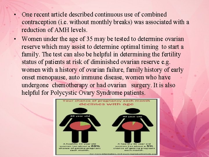  • One recent article described continuous use of combined contraception (i. e. without