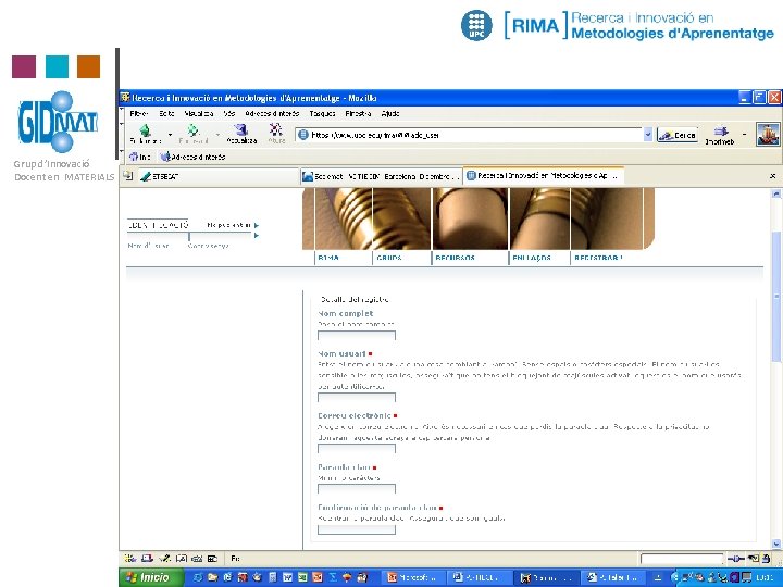 Grup d’Innovació Docent en MATERIALS 