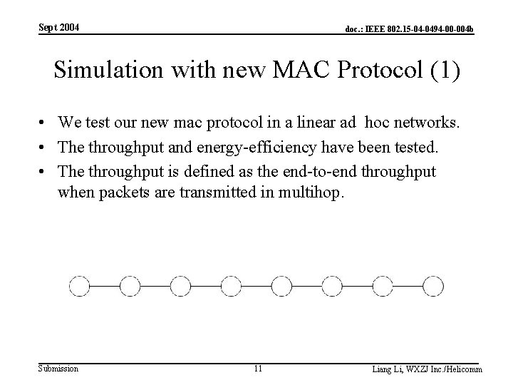 Sept 2004 doc. : IEEE 802. 15 -04 -0494 -00 -004 b Simulation with