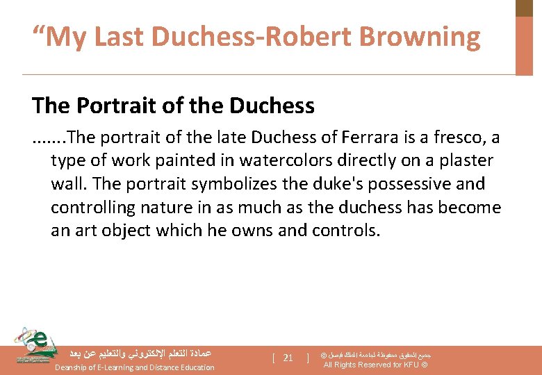 “My Last Duchess-Robert Browning The Portrait of the Duchess. . . . The portrait