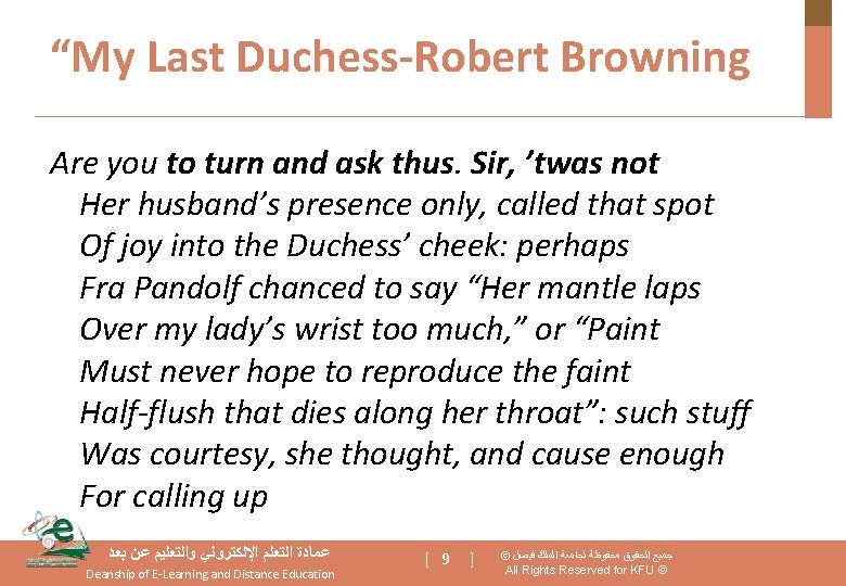 “My Last Duchess-Robert Browning Are you to turn and ask thus. Sir, ’twas not
