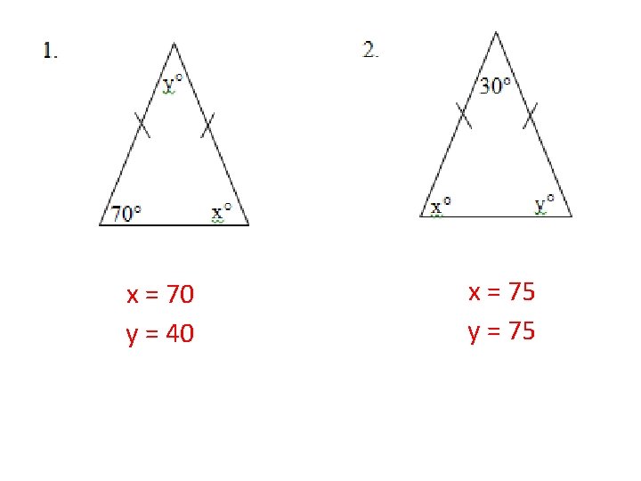 x = 70 y = 40 x = 75 y = 75 