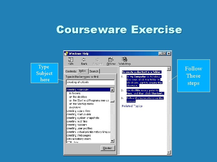 Courseware Exercise Type Subject here Follow These steps 