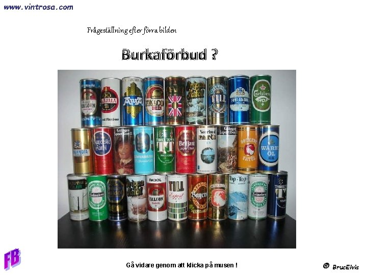 www. vintrosa. com Frågeställning efter förra bilden Burkaförbud ? Gå vidare genom att klicka