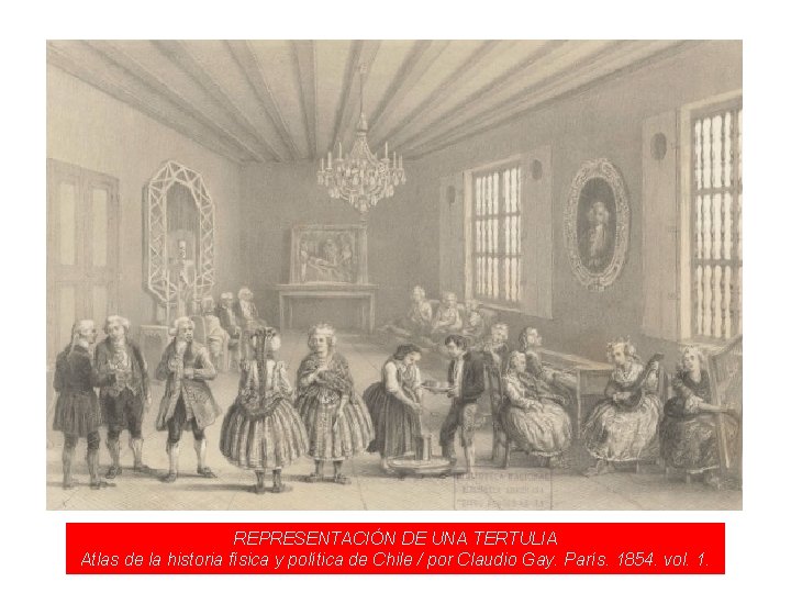 REPRESENTACIÓN DE UNA TERTULIA Atlas de la historia física y política de Chile /