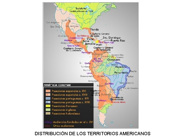 DISTRIBUCIÓN DE LOS TERRITORIOS AMERICANOS 