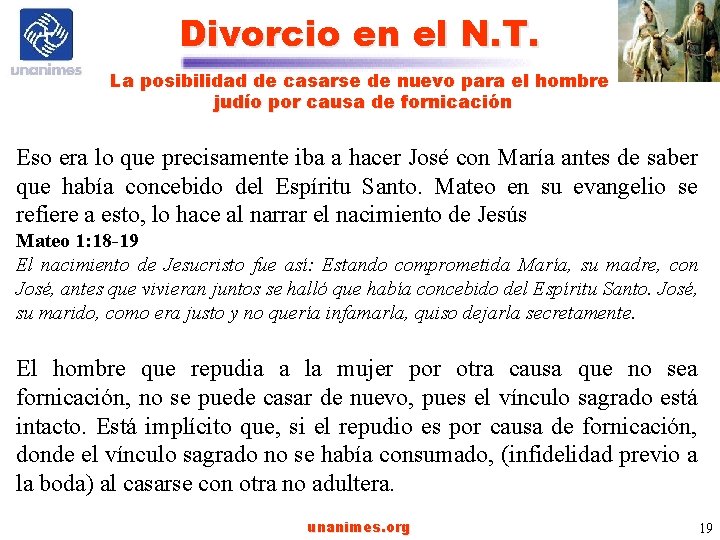 Divorcio en el N. T. La posibilidad de casarse de nuevo para el hombre