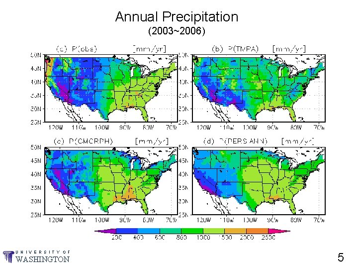 Annual Precipitation (2003~2006) U N I V E R S I T Y O