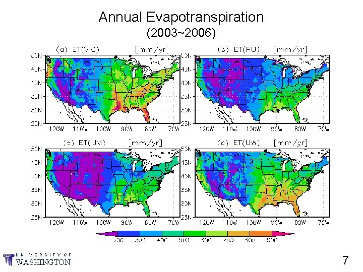 Annual Evapotranspiration (2003~2006) U N I V E R S I T Y O